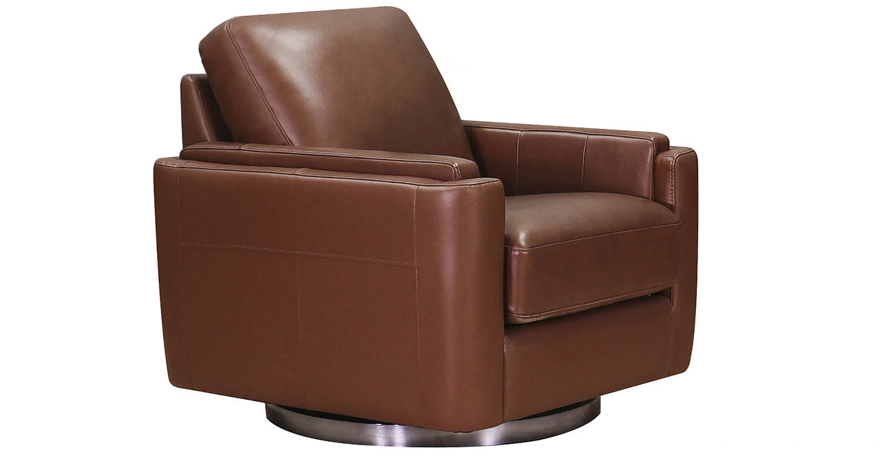 Elm Swivel Leather Chair