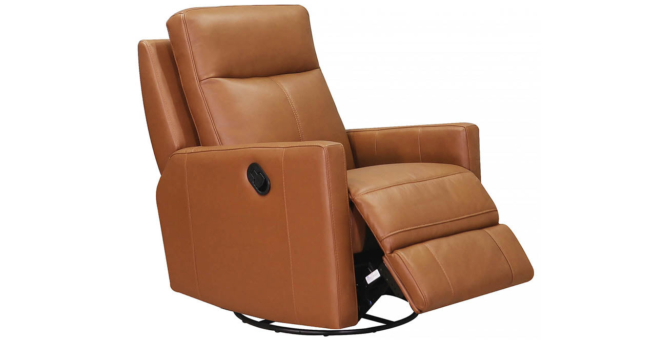 Vienna Manual Swivel Glider Leather Recliner