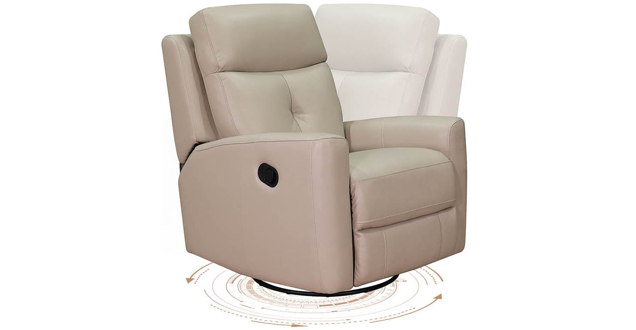 Sterling Manual Swivel Glider Leather Recliner