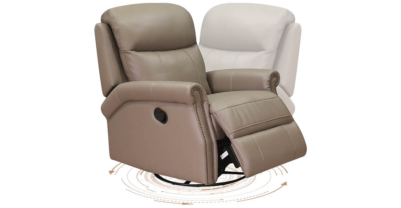 Royce Manual Swivel Glider Leather Recliner