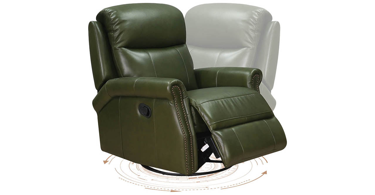 Royce Manual Swivel Glider Leather Recliner