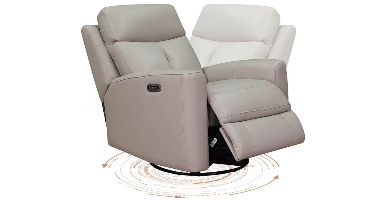 Sterling Power Headrest Swivel Glider Leather Recliner