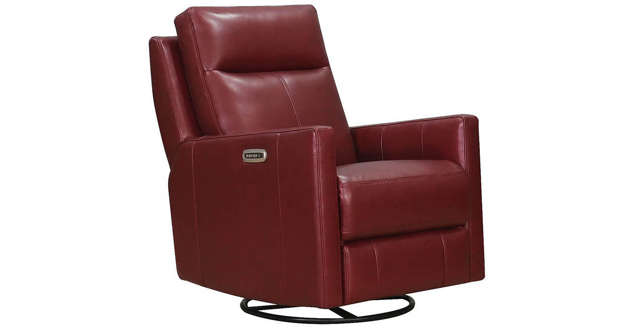 Vienna Power Headrest Swivel Glider Leather Recliner