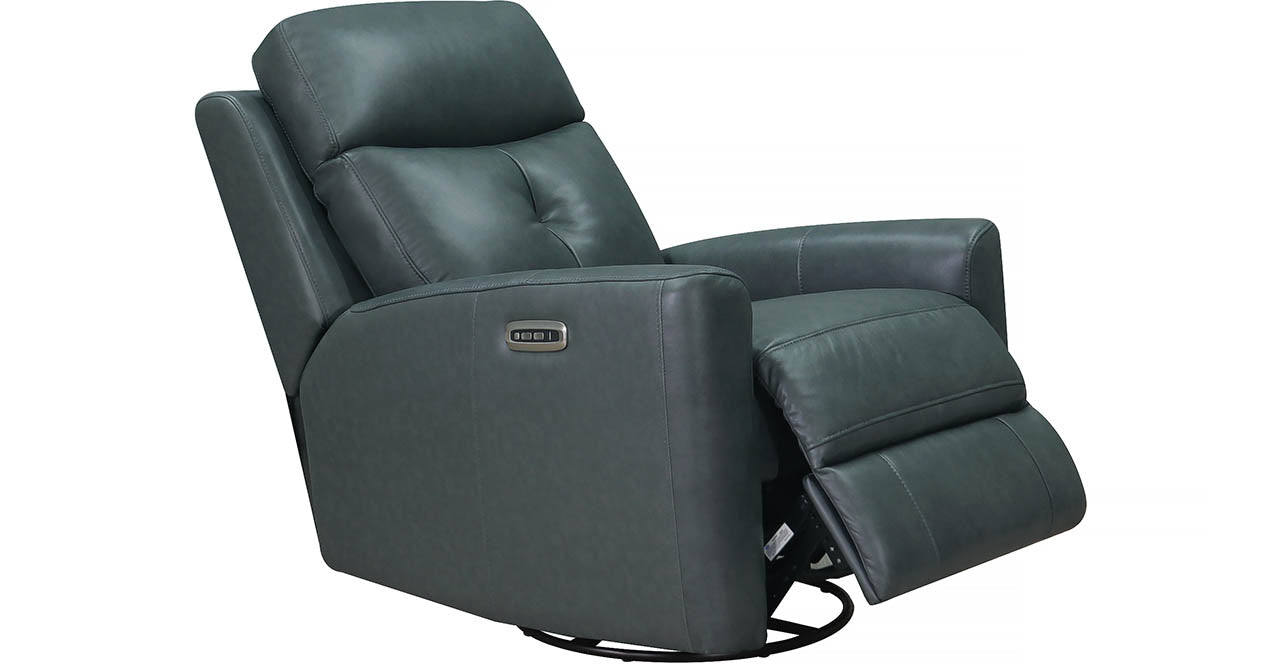 Sterling Power Headrest Swivel Glider Leather Recliner