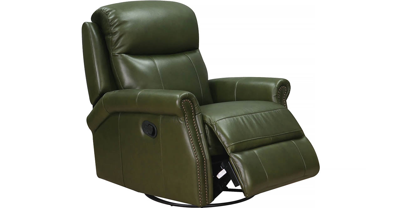 Royce Manual Swivel Glider Leather Recliner