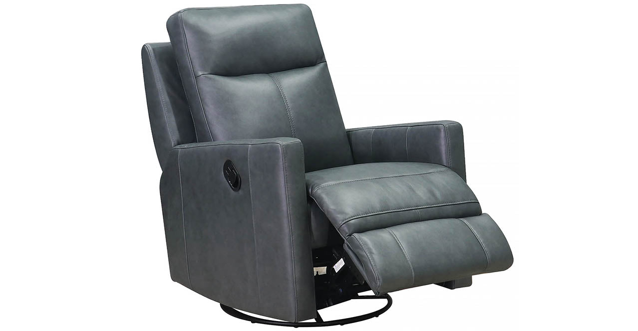 Vienna Manual Swivel Glider Leather Recliner