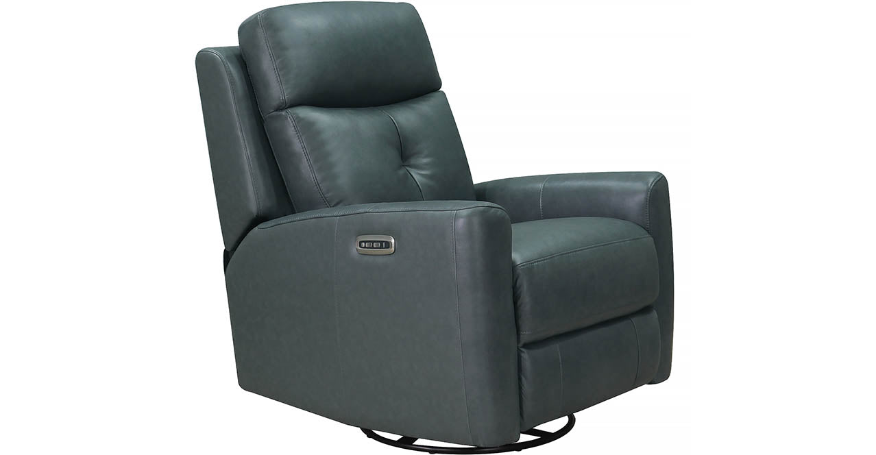 Sterling Power Headrest Swivel Glider Leather Recliner