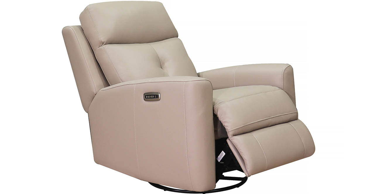 Sterling Power Headrest Swivel Glider Leather Recliner