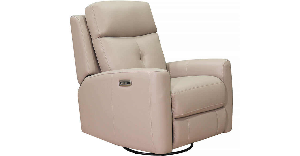 Sterling Power Headrest Swivel Glider Leather Recliner