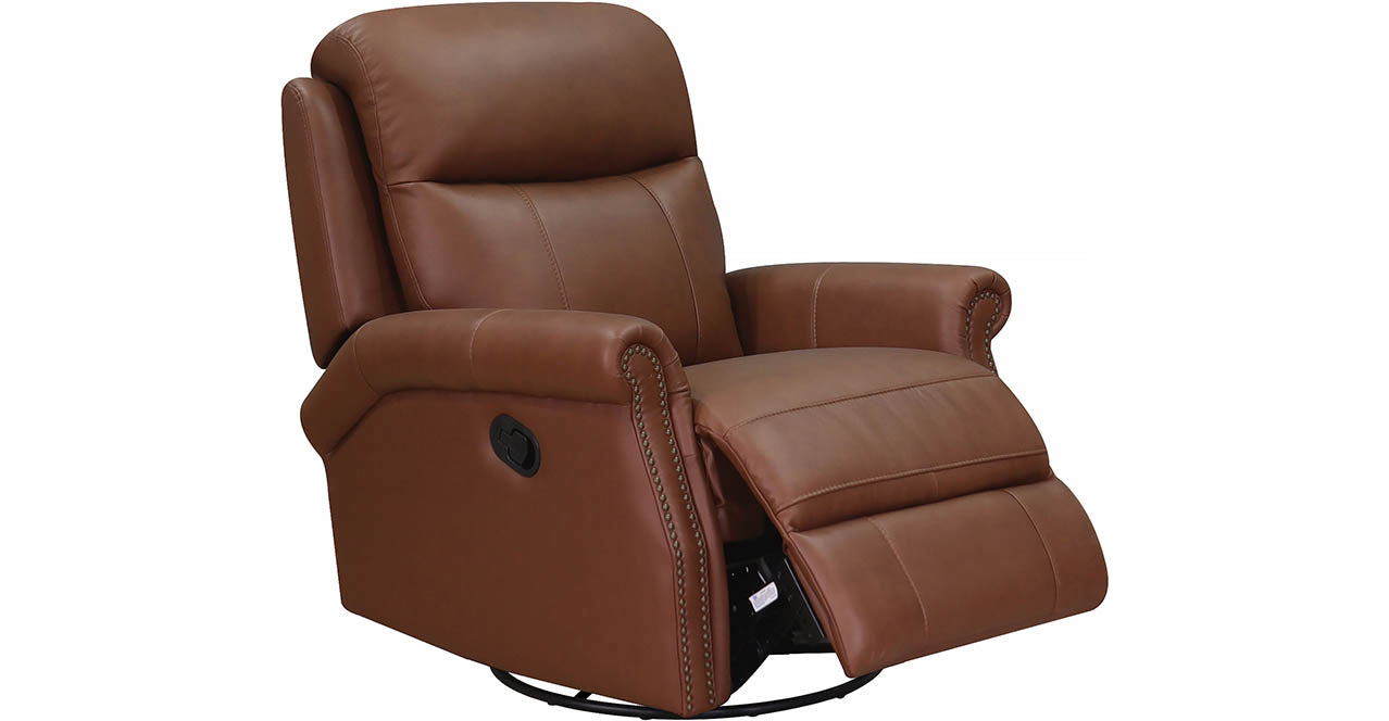 Royce Manual Swivel Glider Leather Recliner