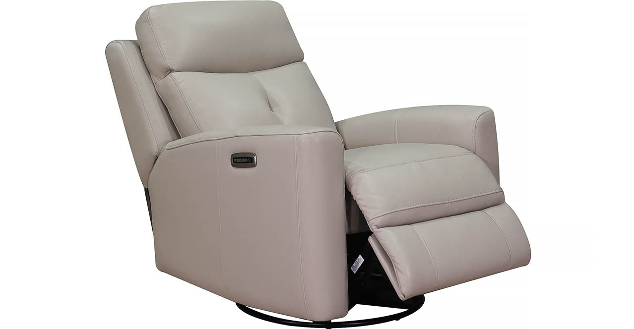 Sterling Power Headrest Swivel Glider Leather Recliner