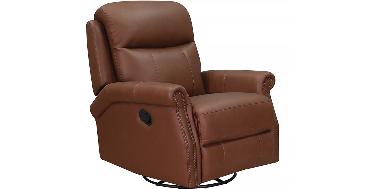 Royce Manual Swivel Glider Leather Recliner