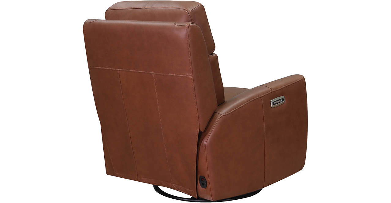 Sterling Power Headrest Swivel Glider Leather Recliner