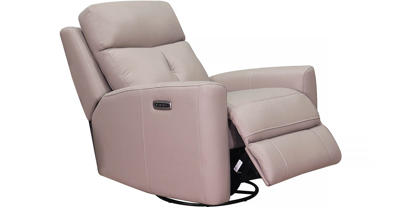 Sterling Power Headrest Swivel Glider Leather Recliner