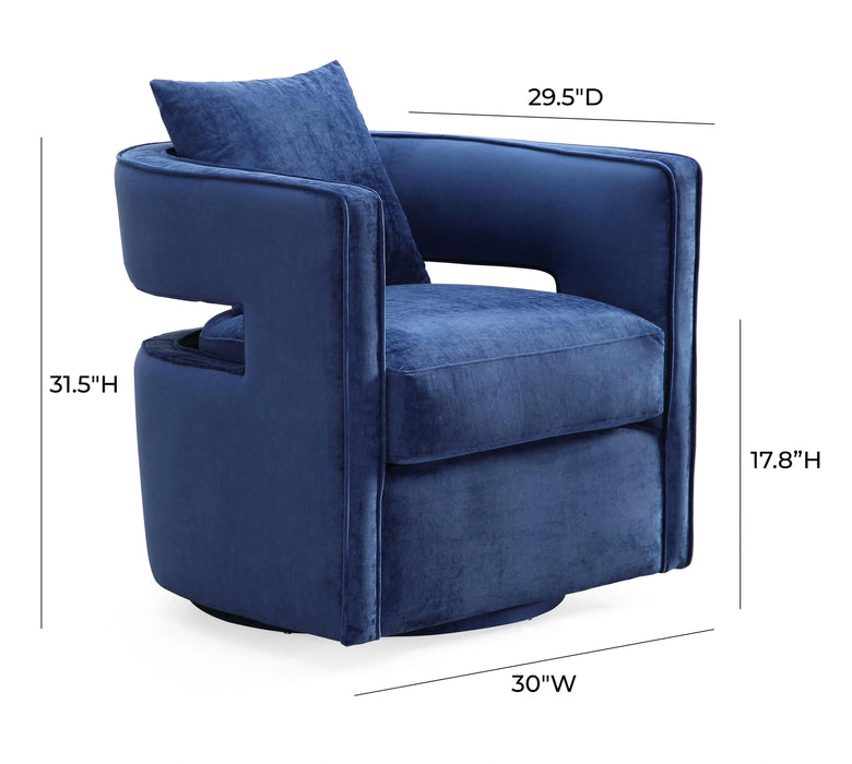 Kennedy Performance Velvet Swivel Accent Chair
