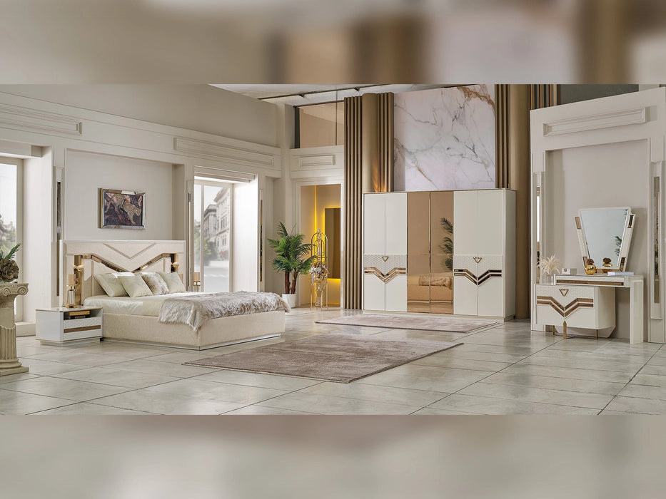 Zen Bedroom (Queen Frame With Headboard & Dresser With Mirror & 2 Nightstand)