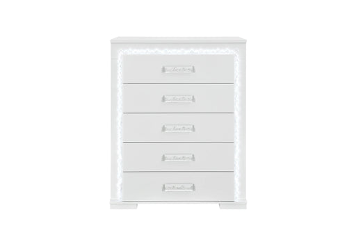 Naomi Silver Marble Chest with LED