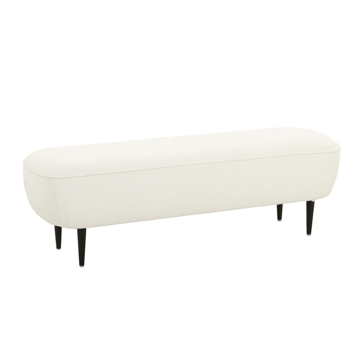 Denise 51" Cream Performance Boucle Bench