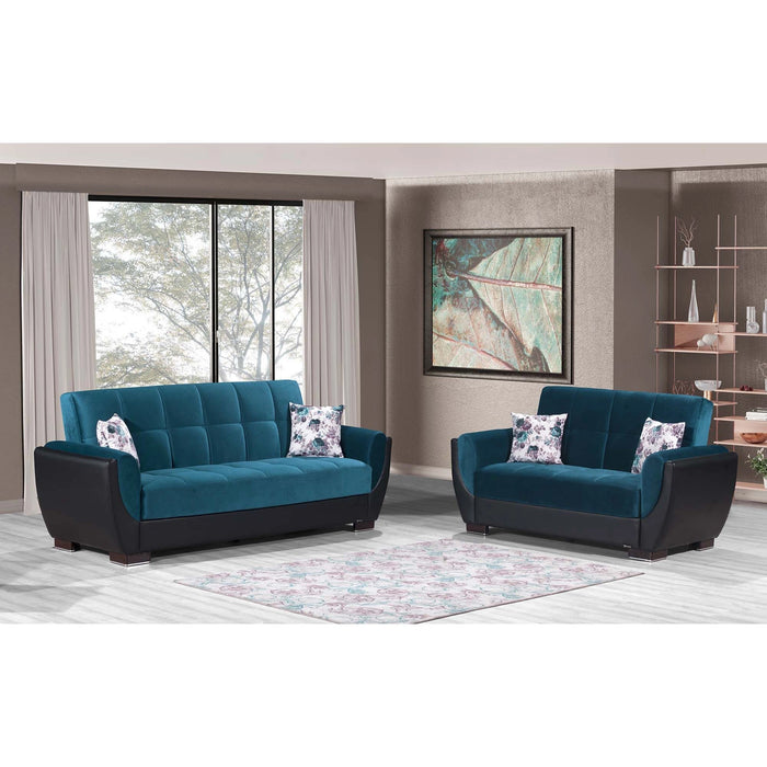 Ottomanson Armada Air Collection Upholstered Convertible Loveseat with Storage