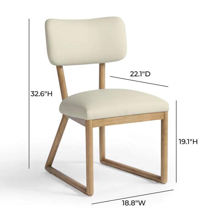 Bobbie Cream Contract-Grade Vegan Leather Dining Chair