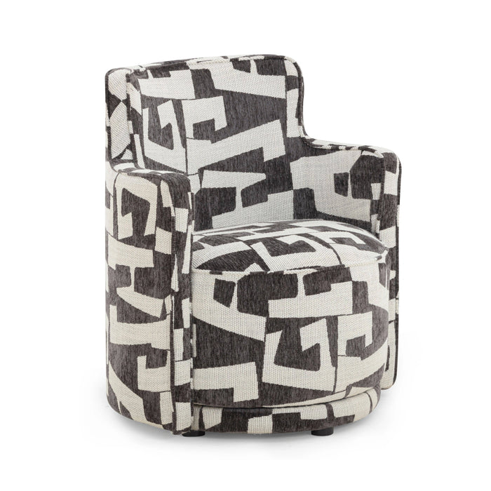 Passe Black Performance Jacquard Swivel Chair