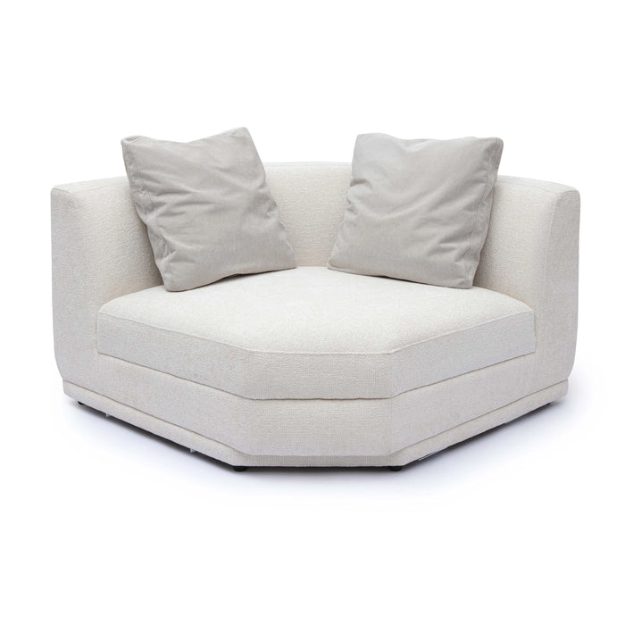 Perry Cream Performance Chenille Modular Wedge Corner Chair