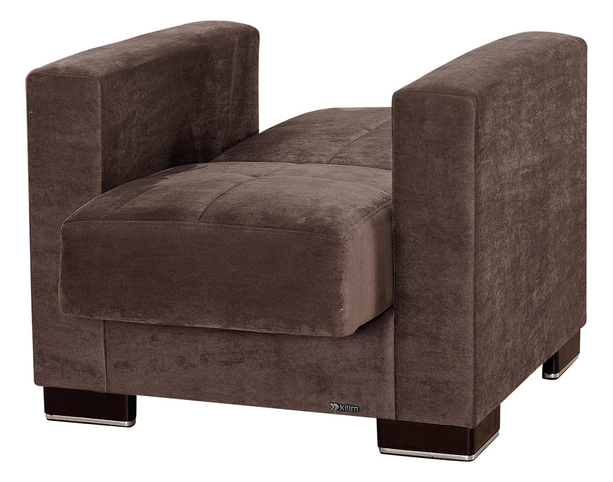 Ottomanson Armada Collection Upholstered Convertible Armchair with Storage