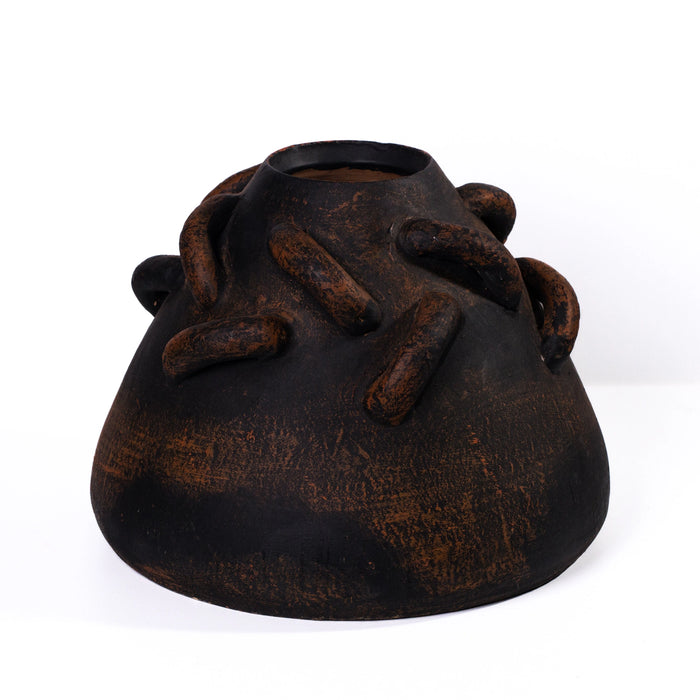 Visha Cream and Blue Terracotta Decorative Vase