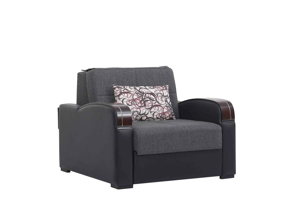 Ottomanson Sleep Plus Collection Upholstered Convertible Armchair with Storage