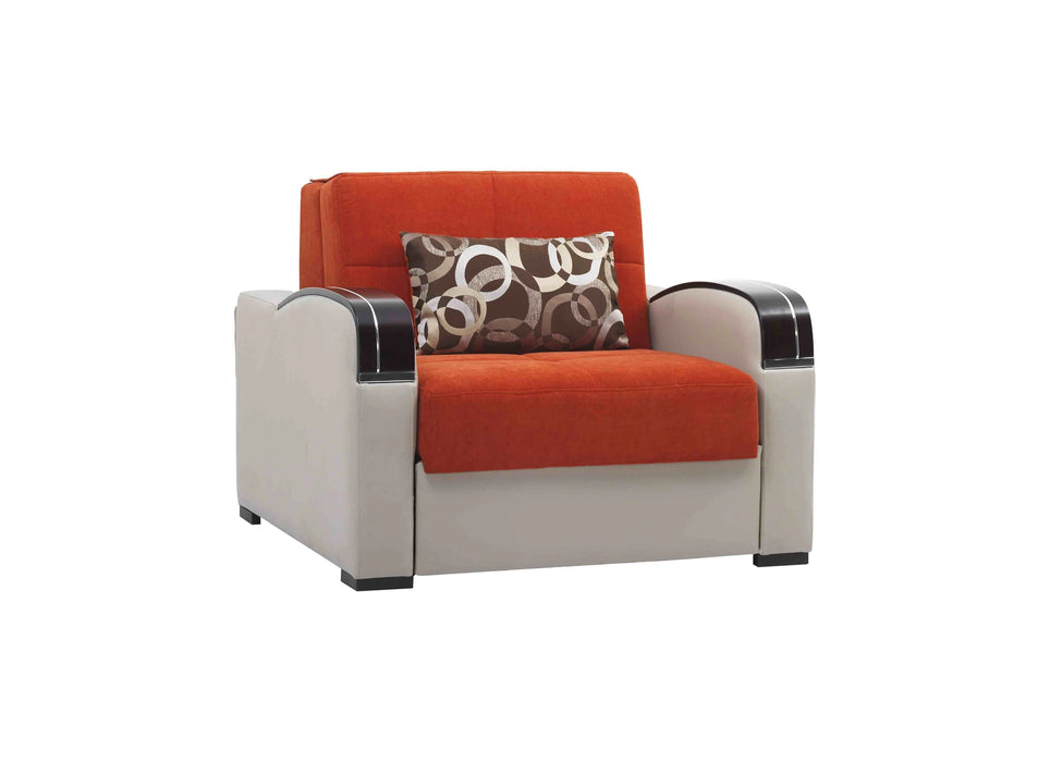 Ottomanson Sleep Plus Collection Upholstered Convertible Armchair with Storage