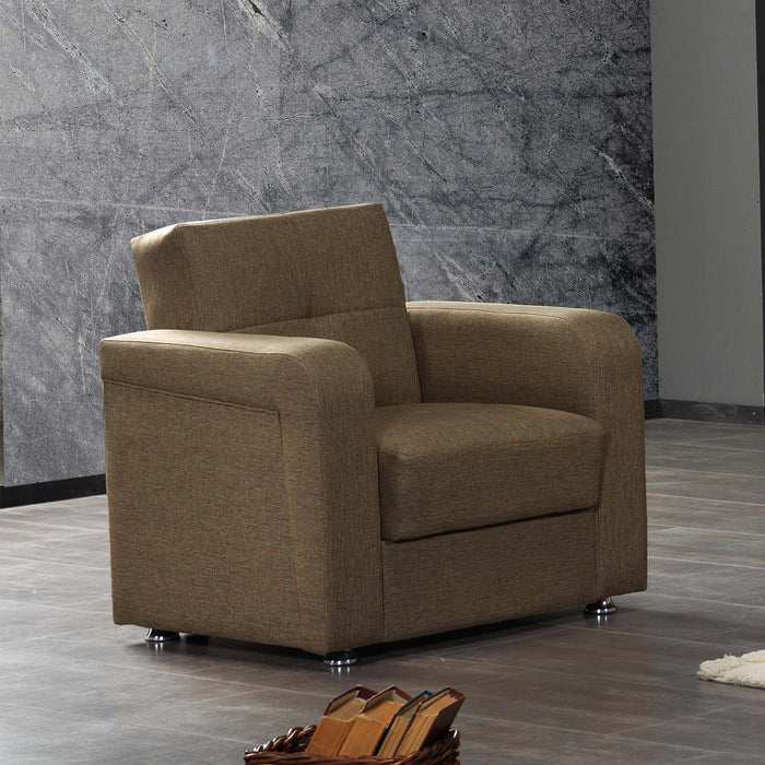 Ottomanson Harmony Collection Upholstered Convertible Armchair with Storage