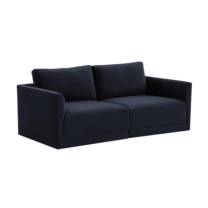Willow 74" Performance Velvet Modular Loveseat