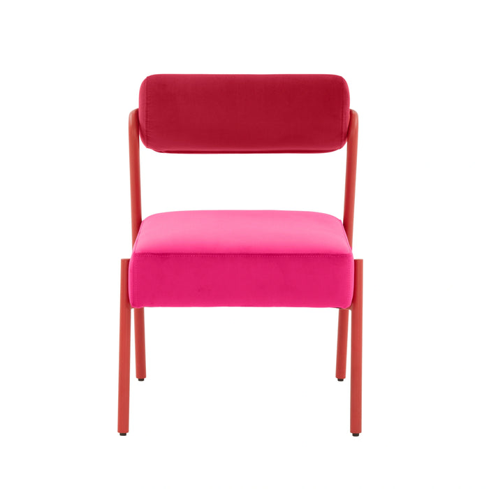 Jolene Performance Pink Velvet Dining Chair - Set of 2