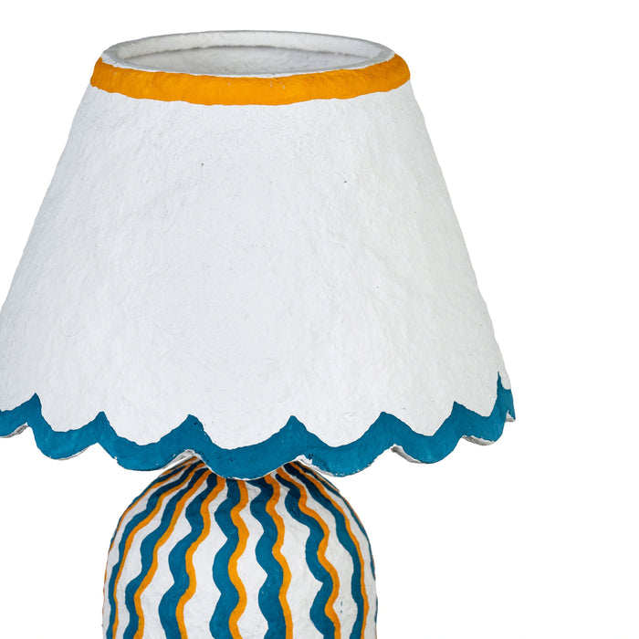 Blum Scalloped Cotton Mache Table Lamp