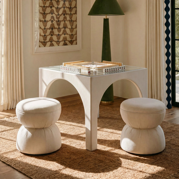 Tomlin Ruched Performance Fabric Game Ottoman