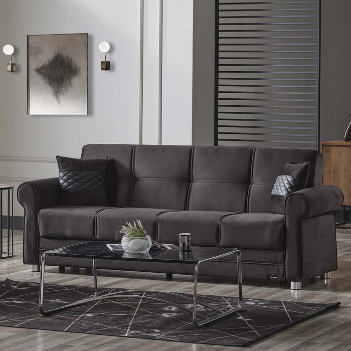Ottomanson Sara Collection Upholstered Convertible Sofabed with Storage