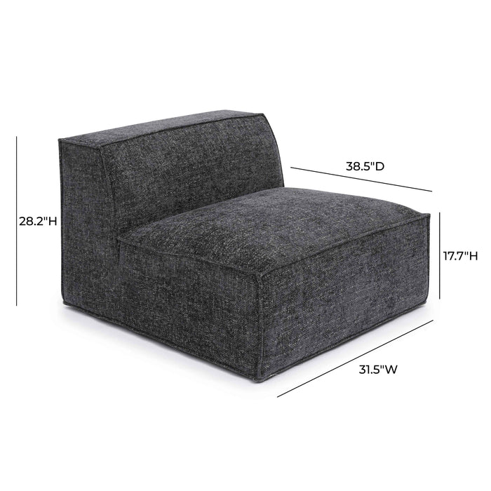 Mindy Performance Chenille Basketweave Modular Armless Chair