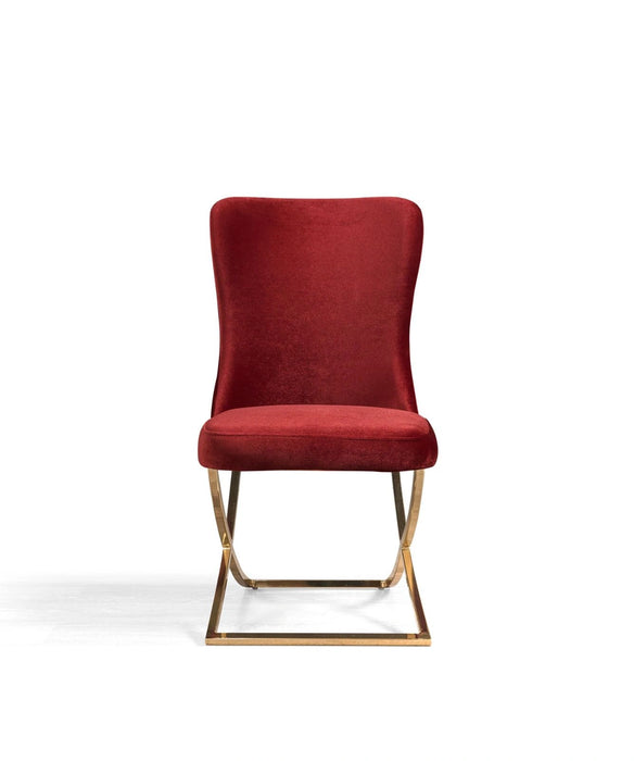 Ottomanson Royal Collection Upholstered Gold Legged Dining Chair, Set of 2