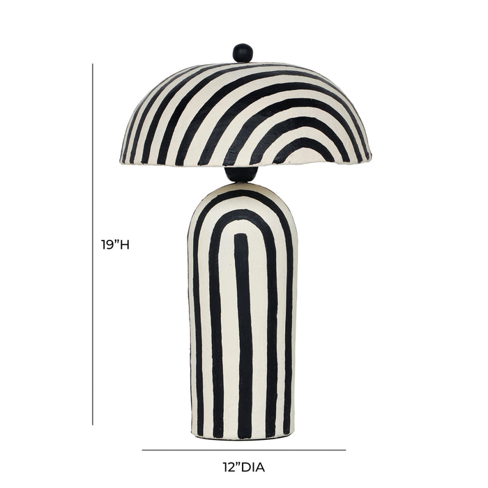 Maiori Striped Papier Mache Table Lamp