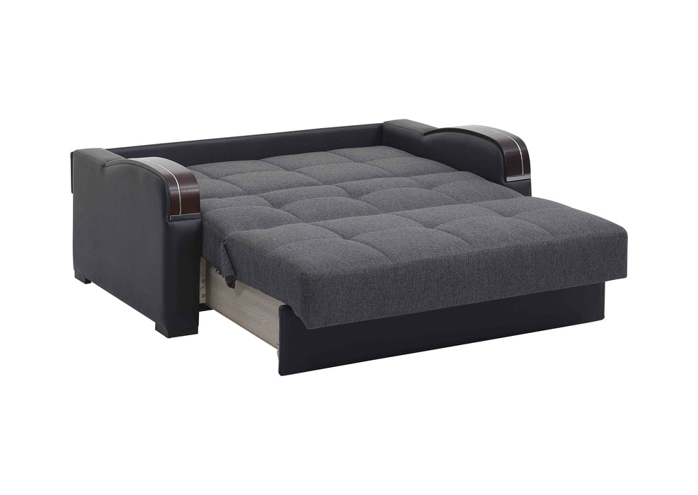 Ottomanson Sleep Plus Collection Upholstered Convertible Loveseat with Storage