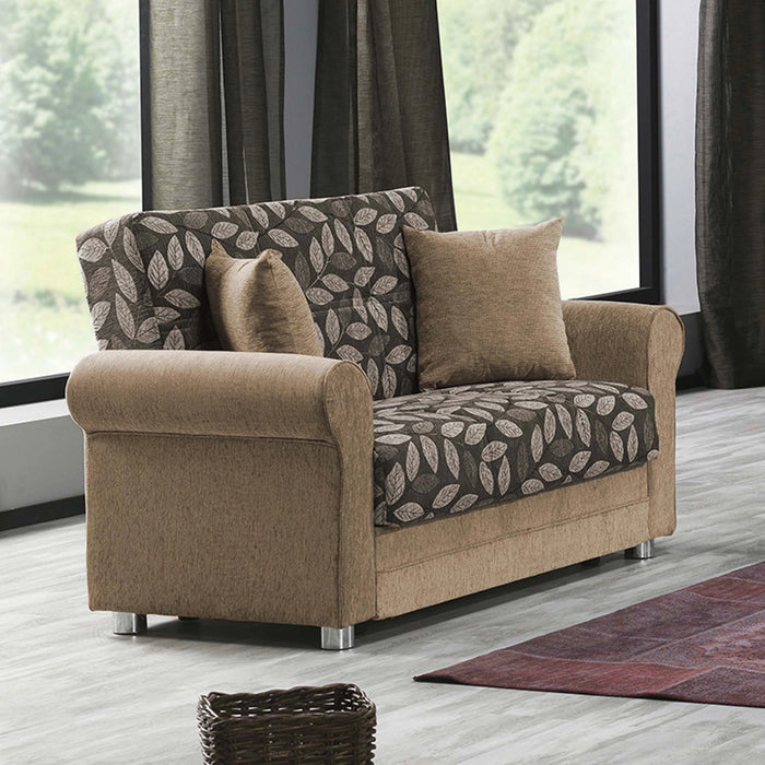 Ottomanson Rio Grande Collection Upholstered Convertible Loveseat with Storage
