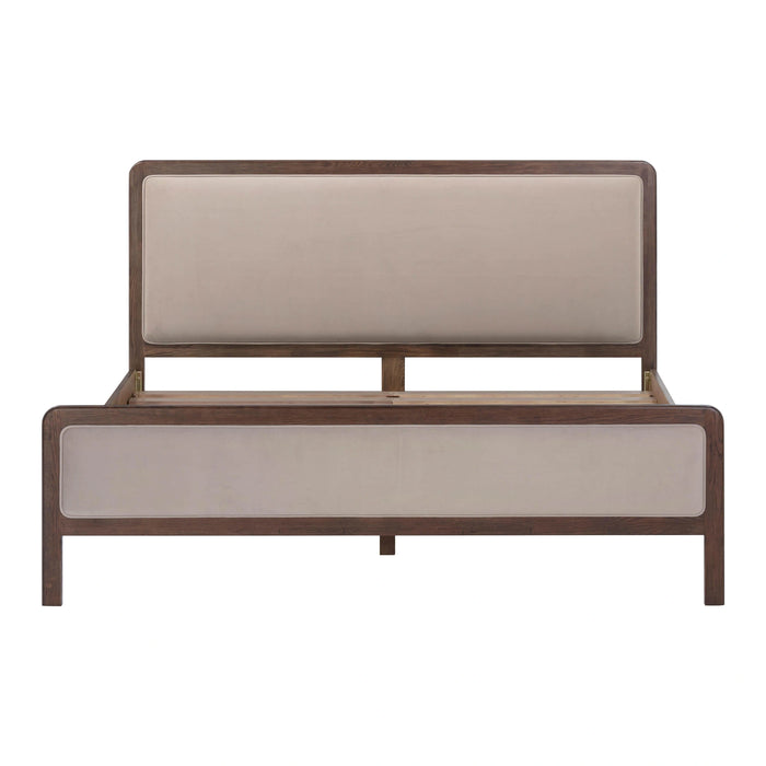 Hella Contract-Grade Velvet and Ash Wood Bed