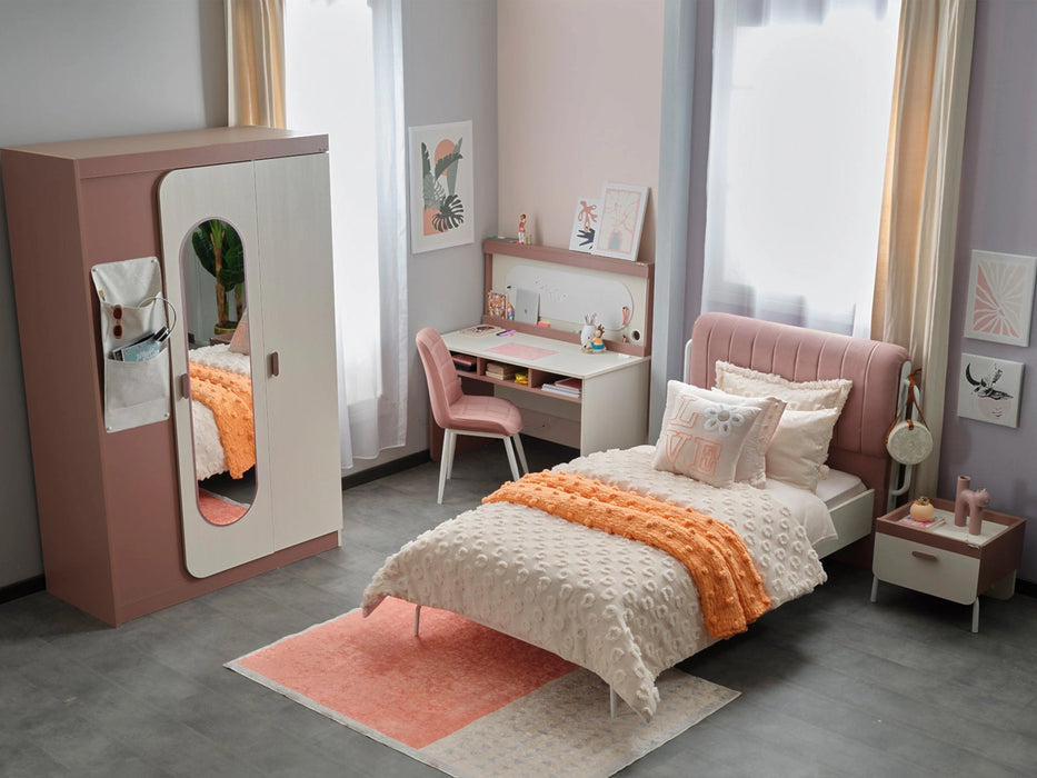 Linda Kids Room Set (Twin Bed & Study Desk & Nightstand)
