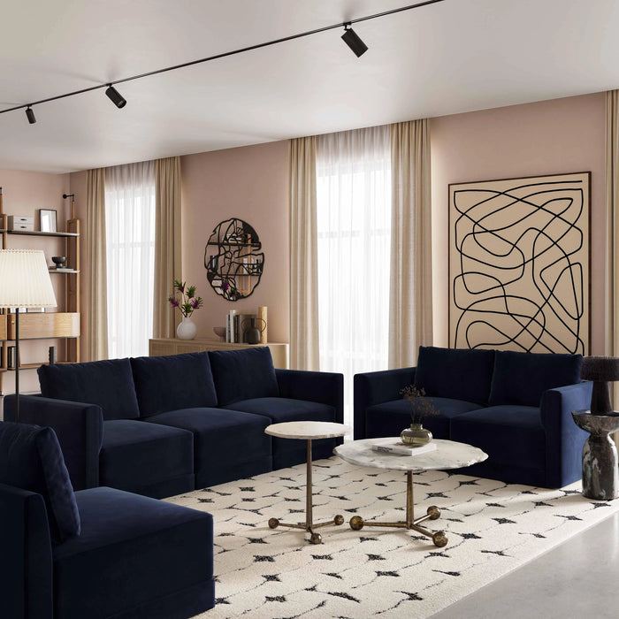 Willow Performance Velvet Modular RAF Corner Chair