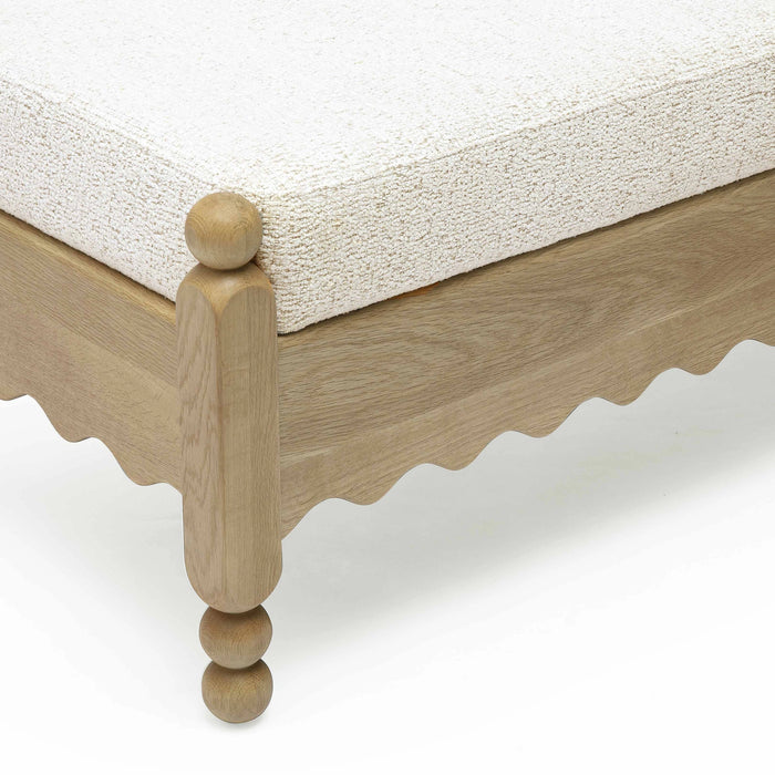 Thelma 56" Cream Performance Basketweave Bench