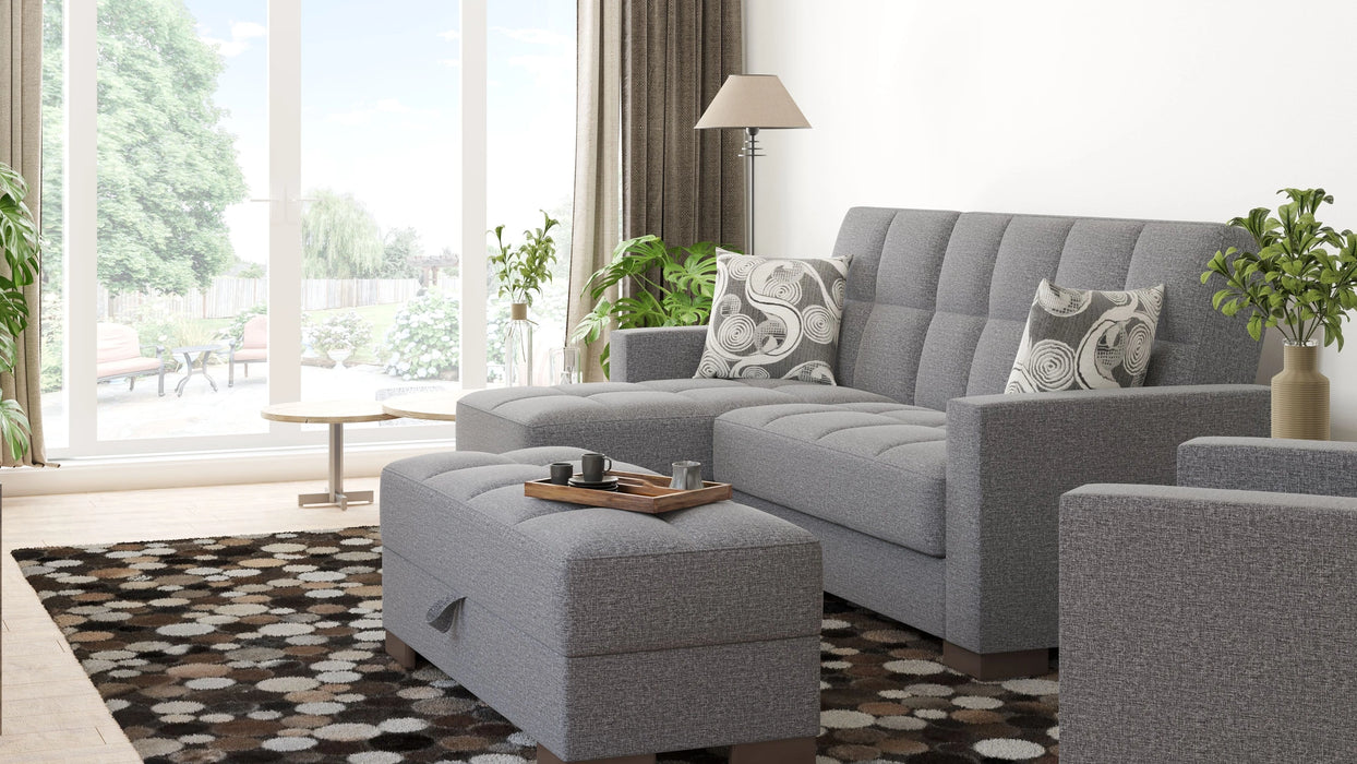 Ottomanson Armada Collection Upholstered Convertible Chaise Lounge with Storage