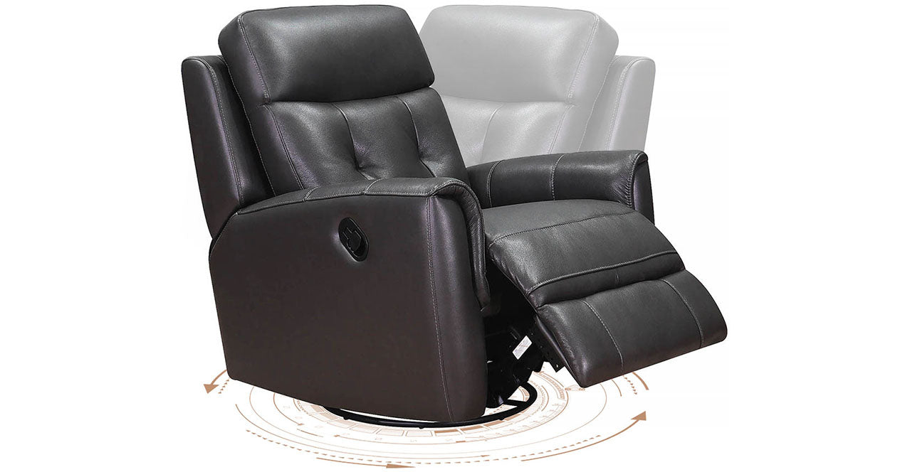 Torino Manual Swivel Rocker Leather Recliner