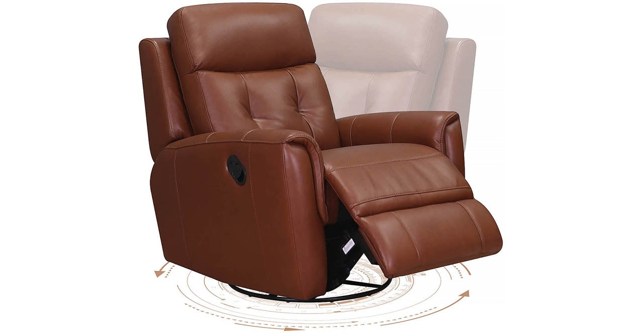 Torino Manual Swivel Rocker Leather Recliner