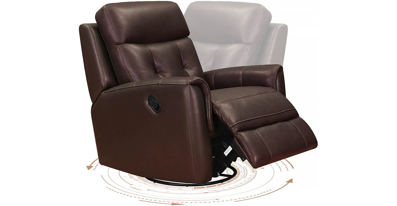 Torino Manual Swivel Rocker Leather Recliner