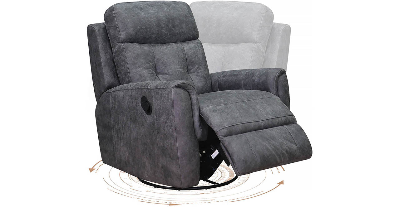 Torino Manual Swivel Rocker Leather Recliner